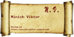 Minich Viktor névjegykártya